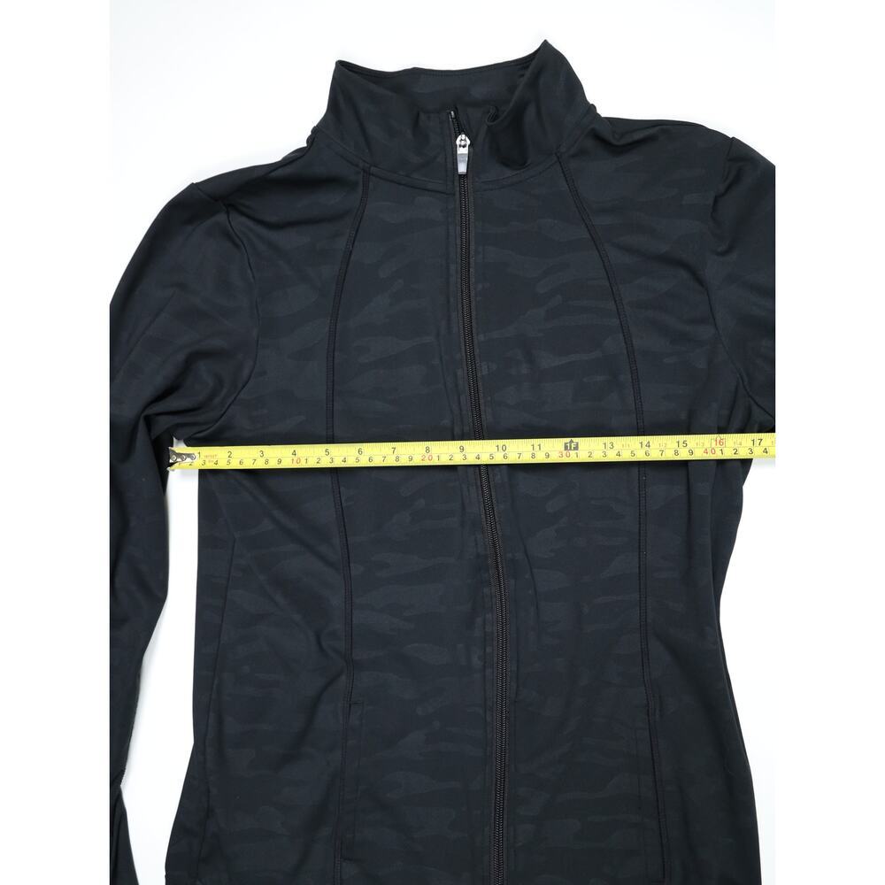 Laundry by Shelli Segal Black Camo Zip Up Jacket Athleisure Light Activewear - Picture 13 of 14